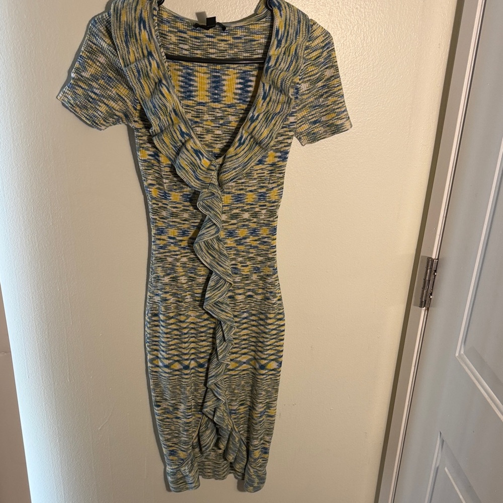 Hera Collection Blue and Yellow Knit Midi Dress